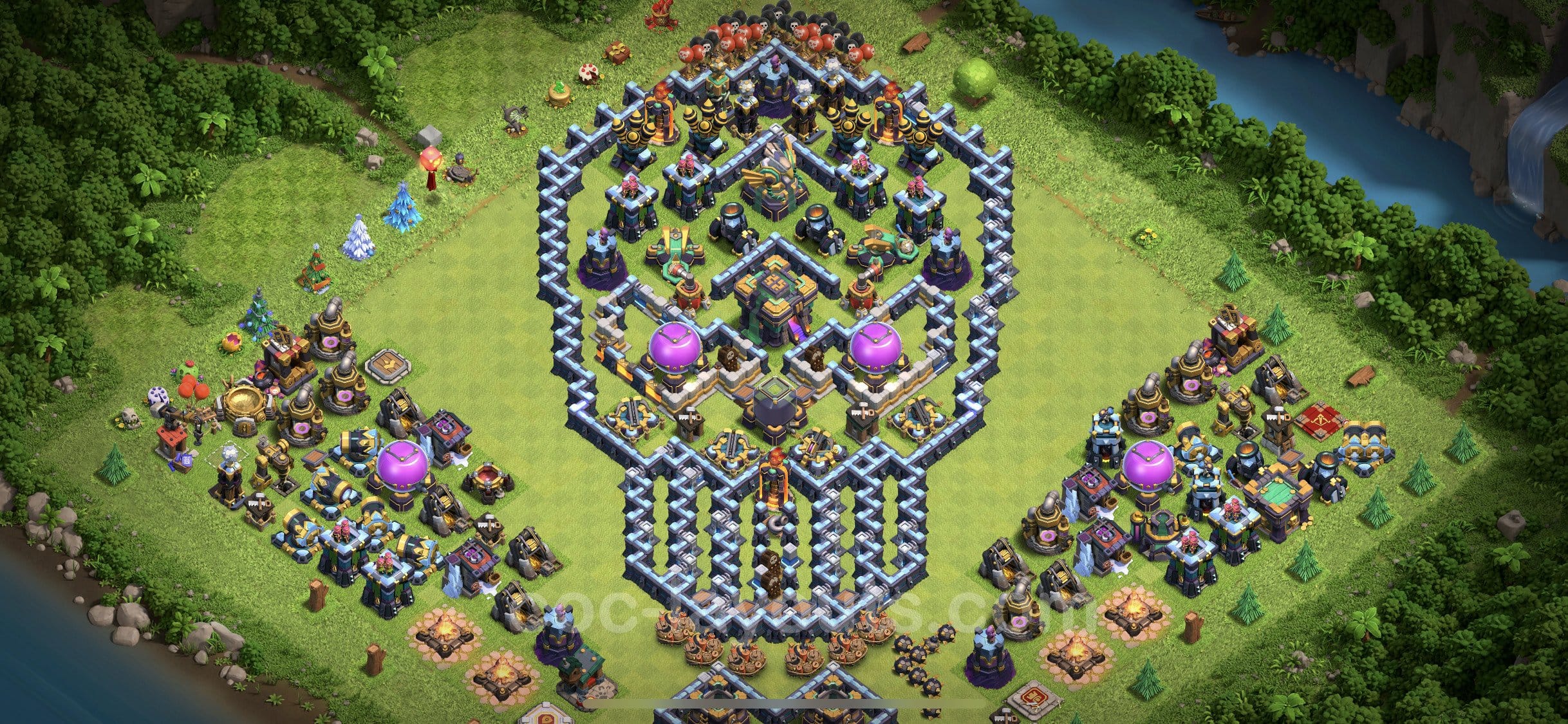 TH14 Trophy Layout 28 - base layout with copy link for Clash of Clans 2026