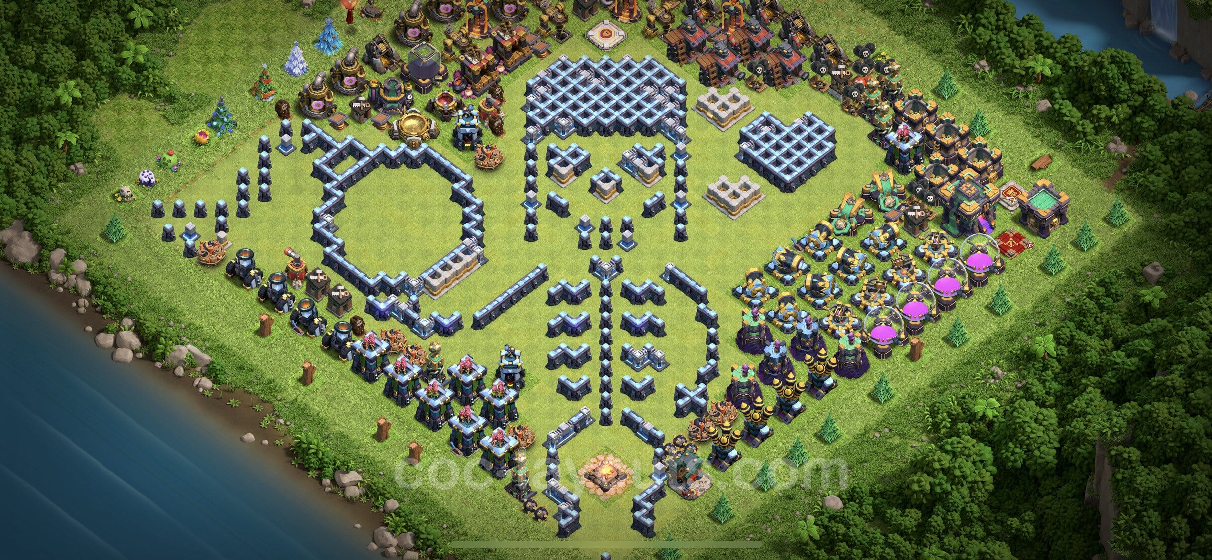 TH14 Trophy Layout 29 - base layout with copy link for Clash of Clans 2026