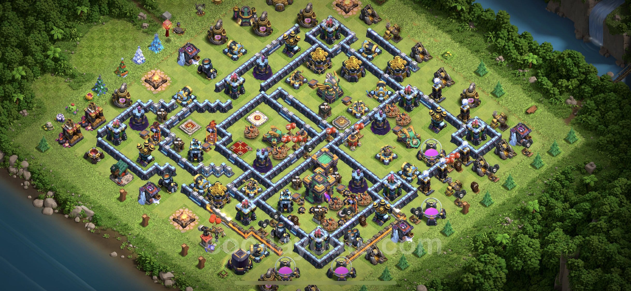 TH14 Trophy Layout 31 - base layout with copy link for Clash of Clans 2026