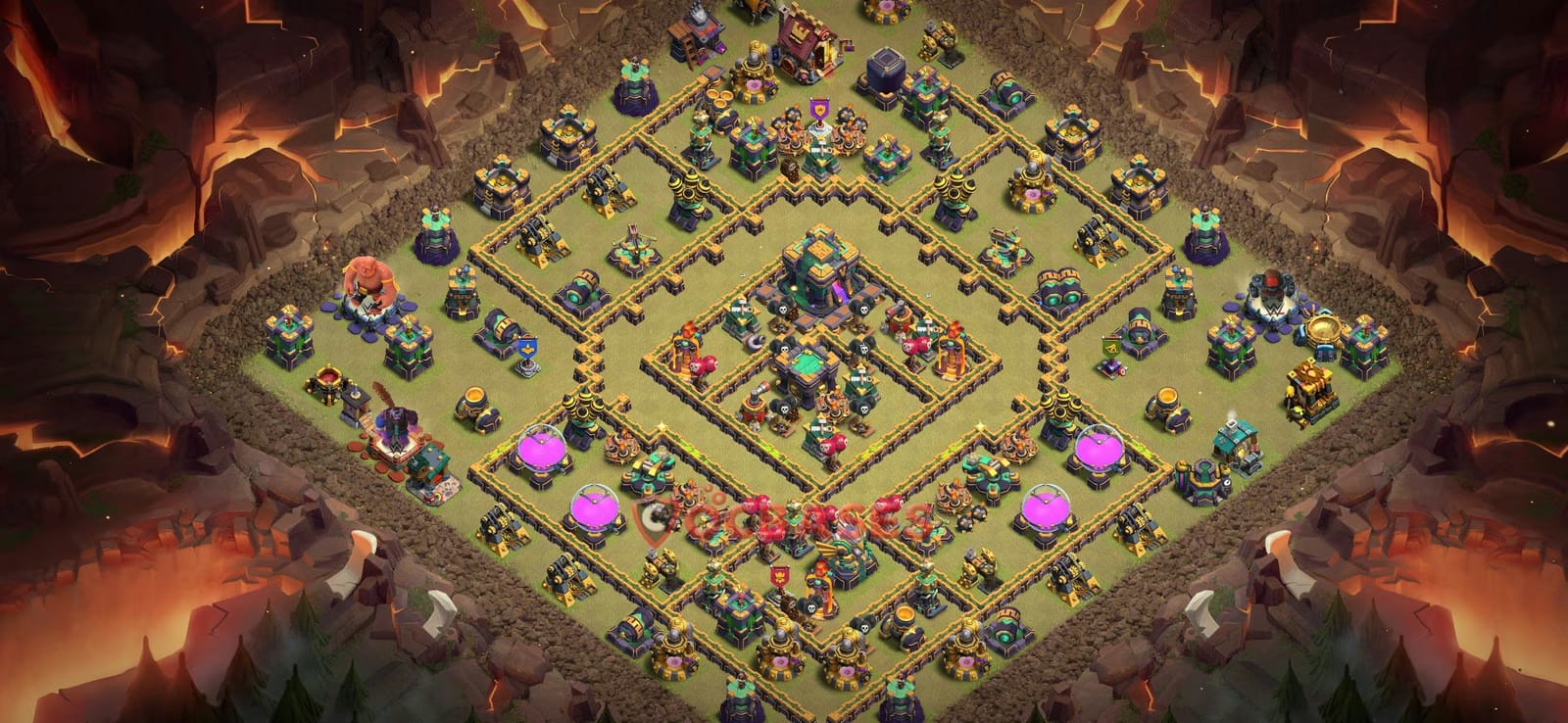TH14 War Layout 7 - base layout with copy link for Clash of Clans 2026