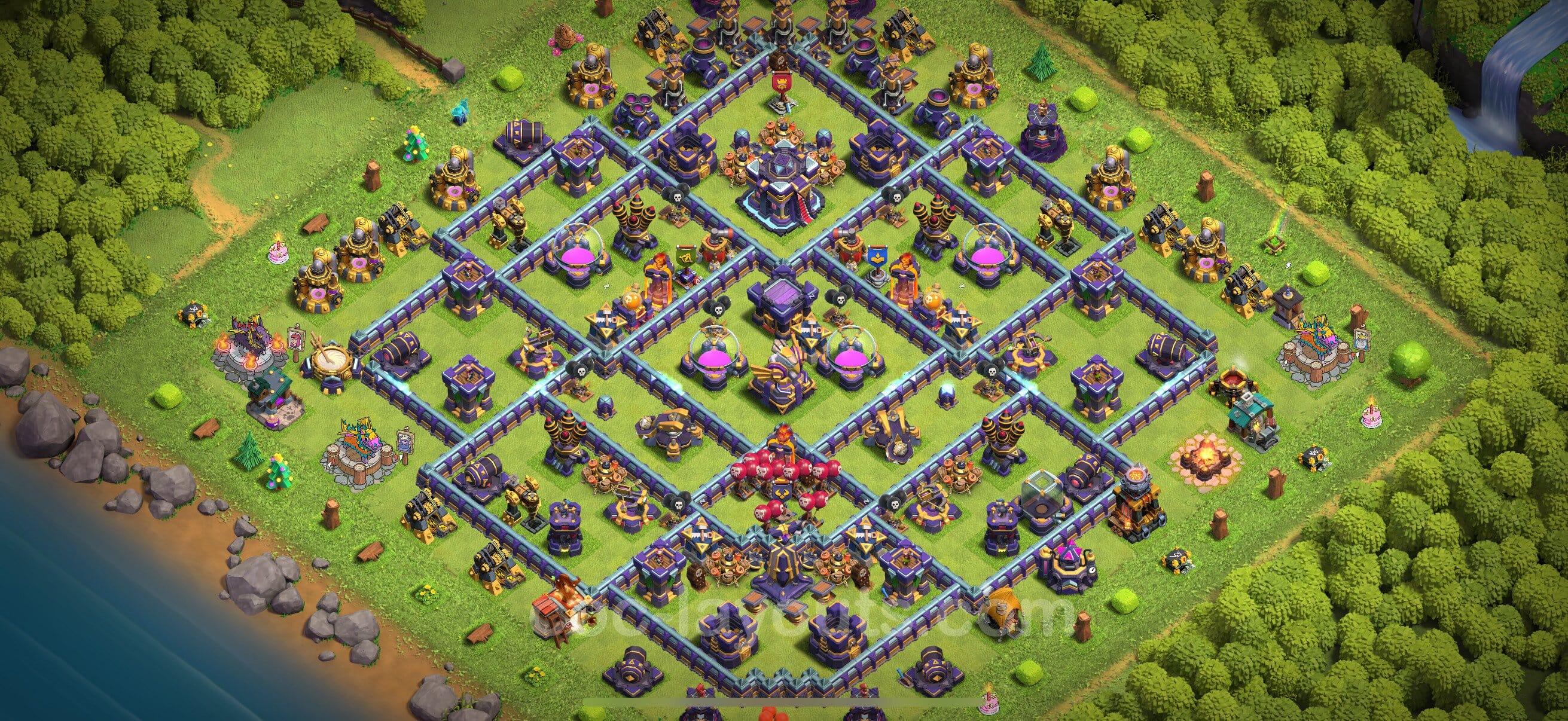 TH15 Trophy Layout 26 - base layout with copy link for Clash of Clans 2026