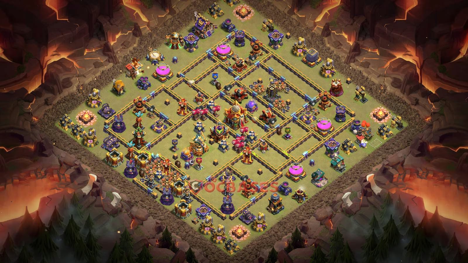 TH16 War Layout 26 - base layout with copy link for Clash of Clans 2026