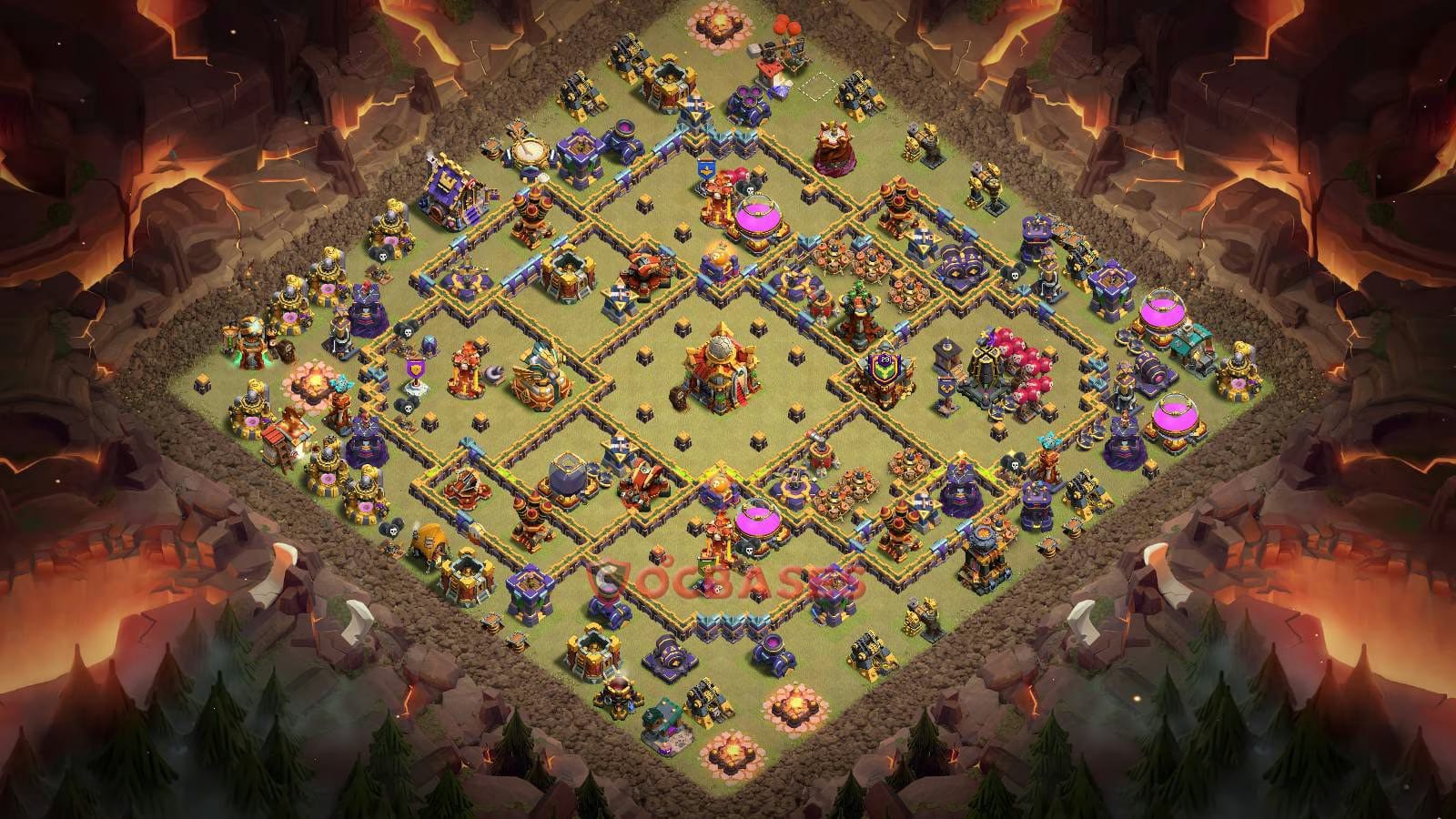 TH16 War Layout 27 - base layout with copy link for Clash of Clans 2026