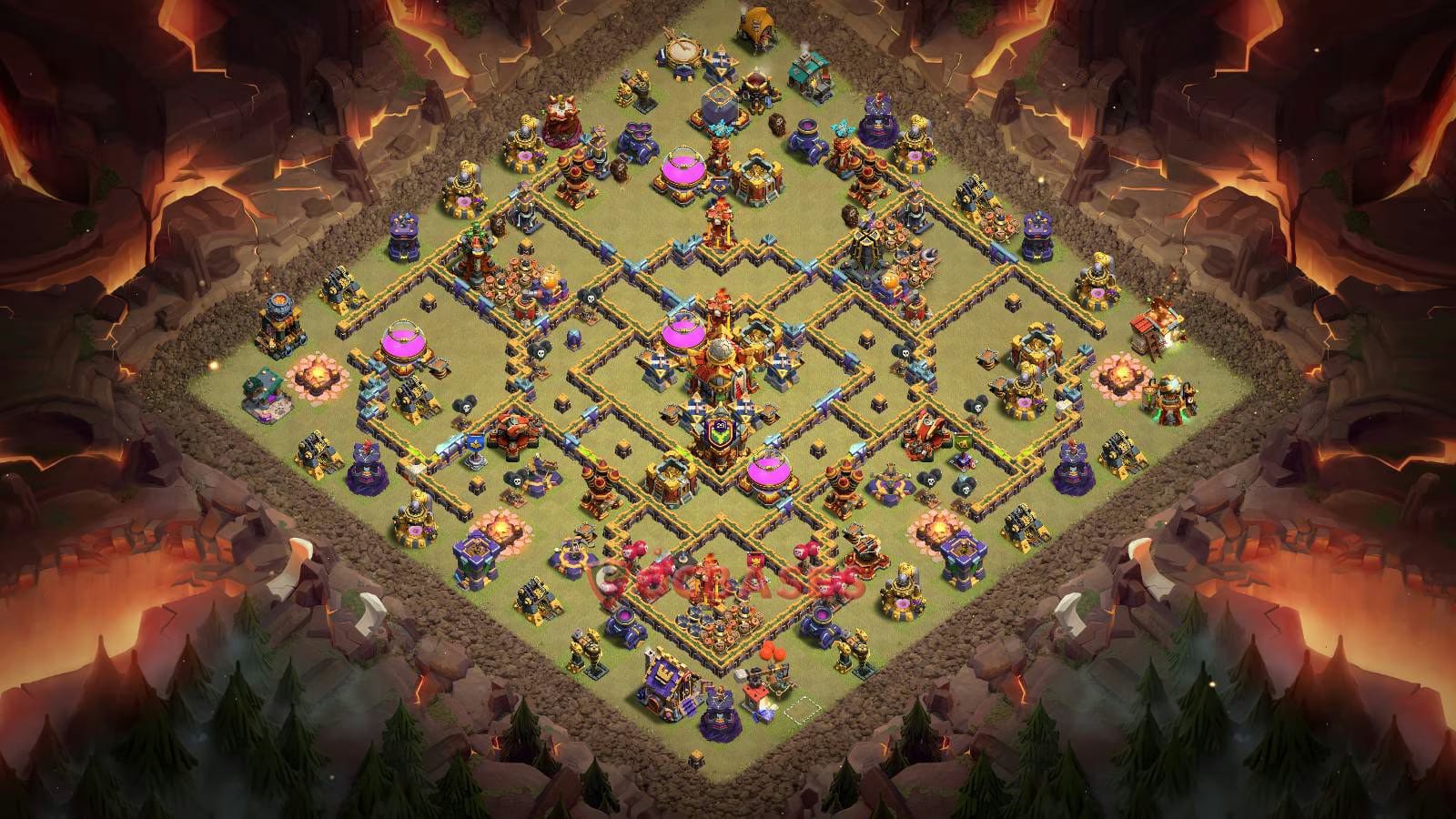 TH16 War Layout 34 - base layout with copy link for Clash of Clans 2026