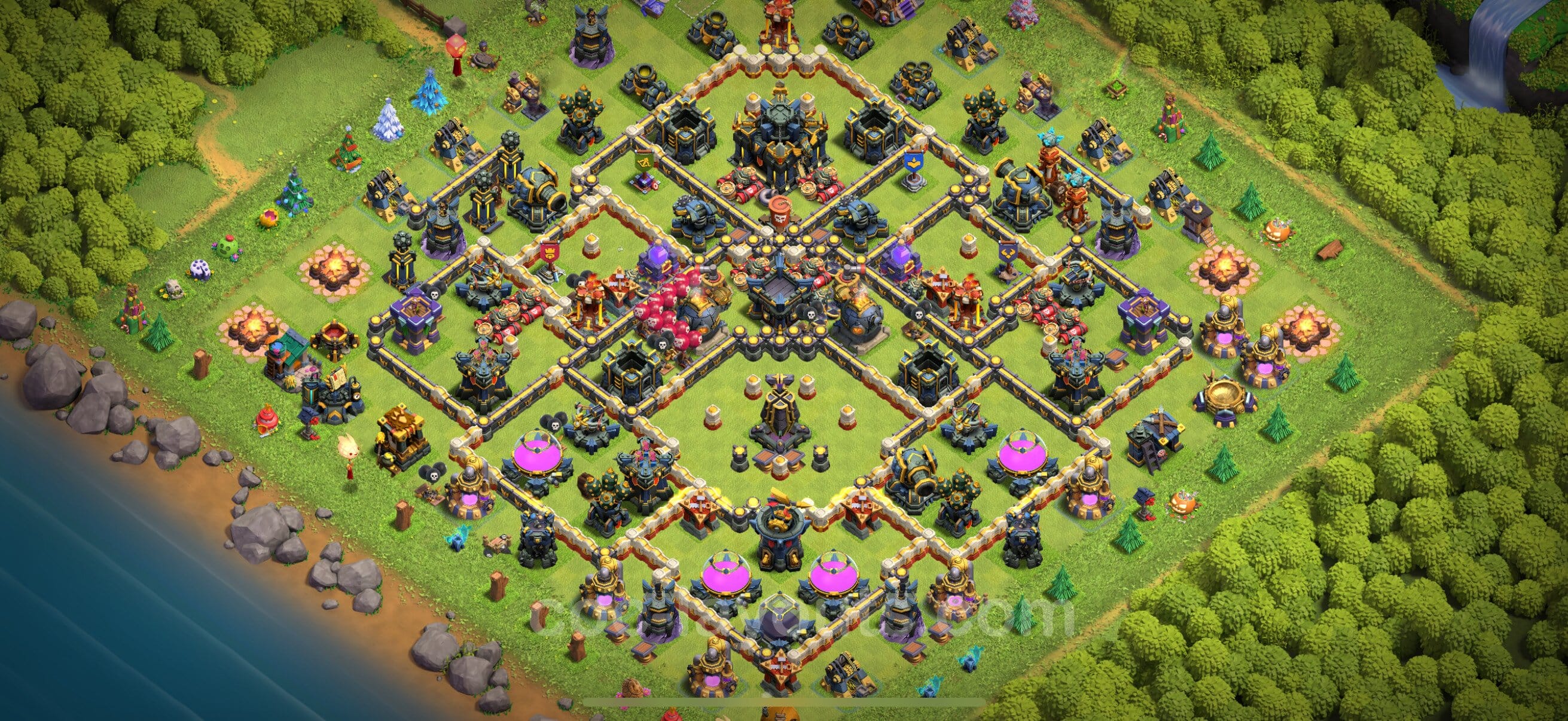 TH17 War Layout 16 - base layout with copy link for Clash of Clans 2026