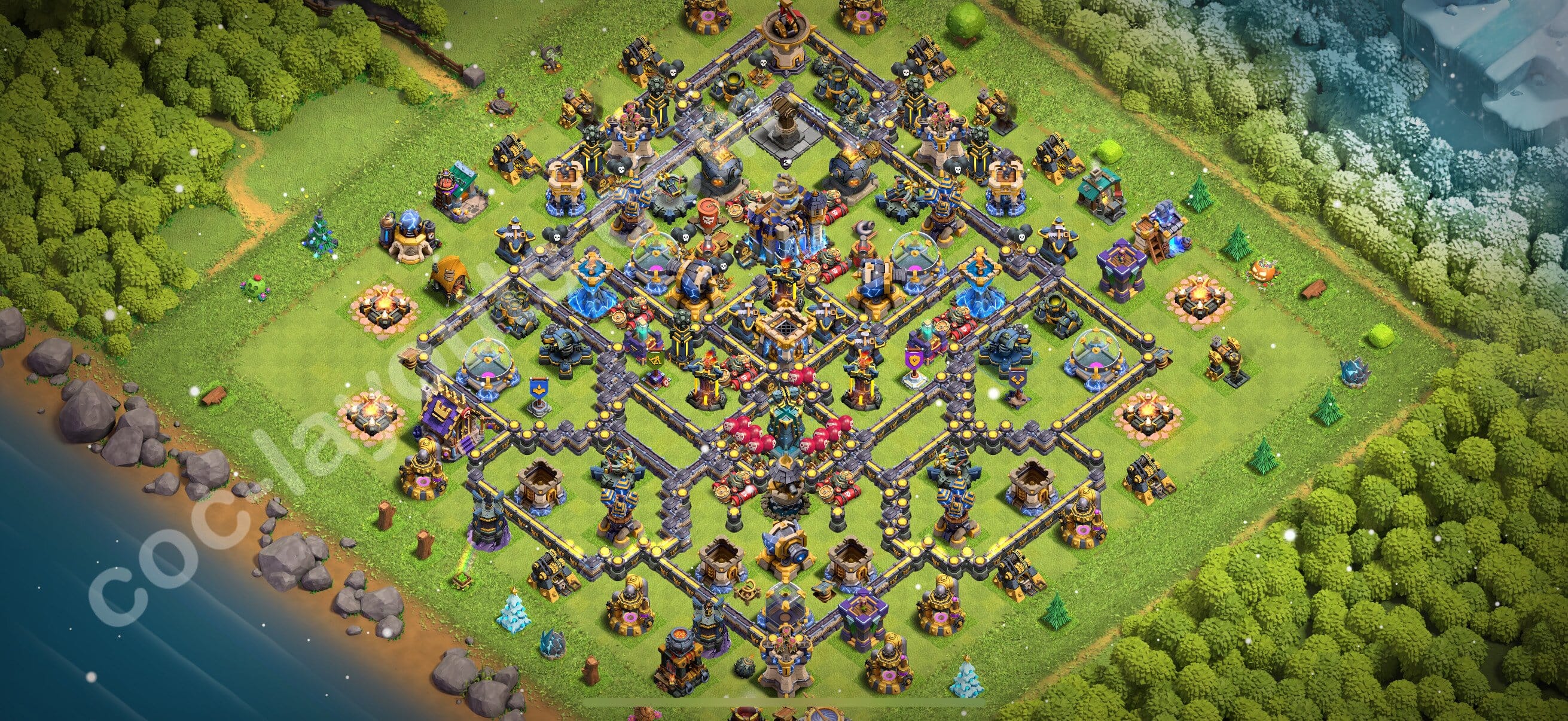 TH18 Trophy Layout 3 - base layout with copy link for Clash of Clans 2026