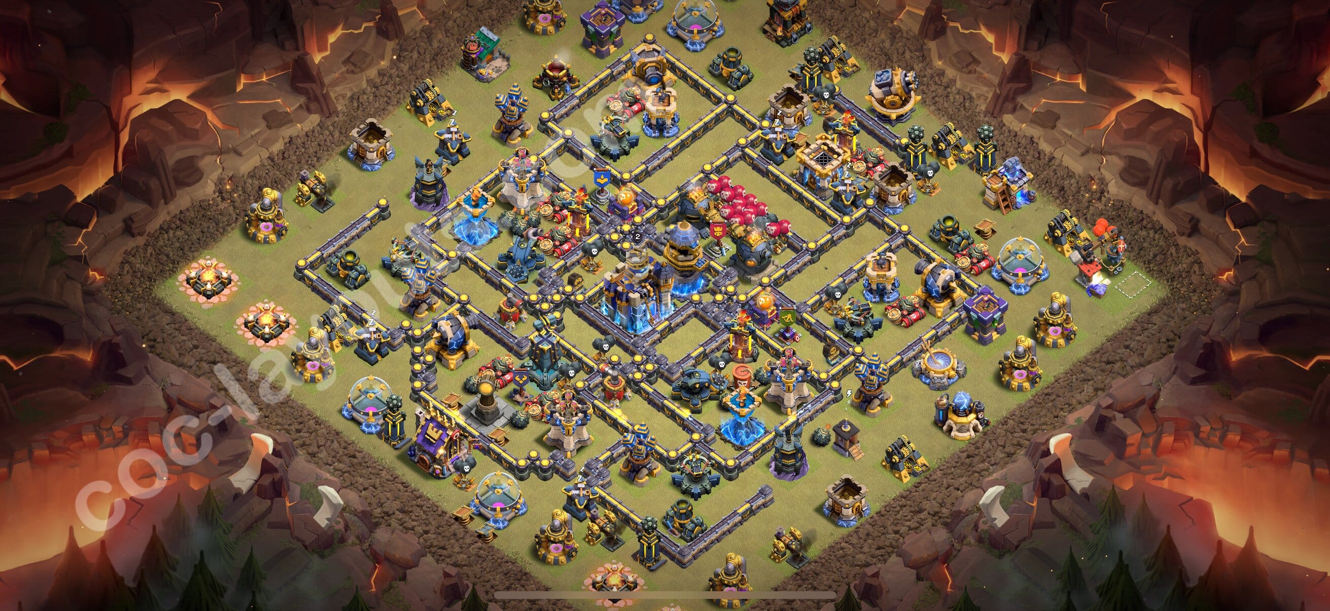 TH18 Trophy Layout 13 - base layout with copy link for Clash of Clans 2026