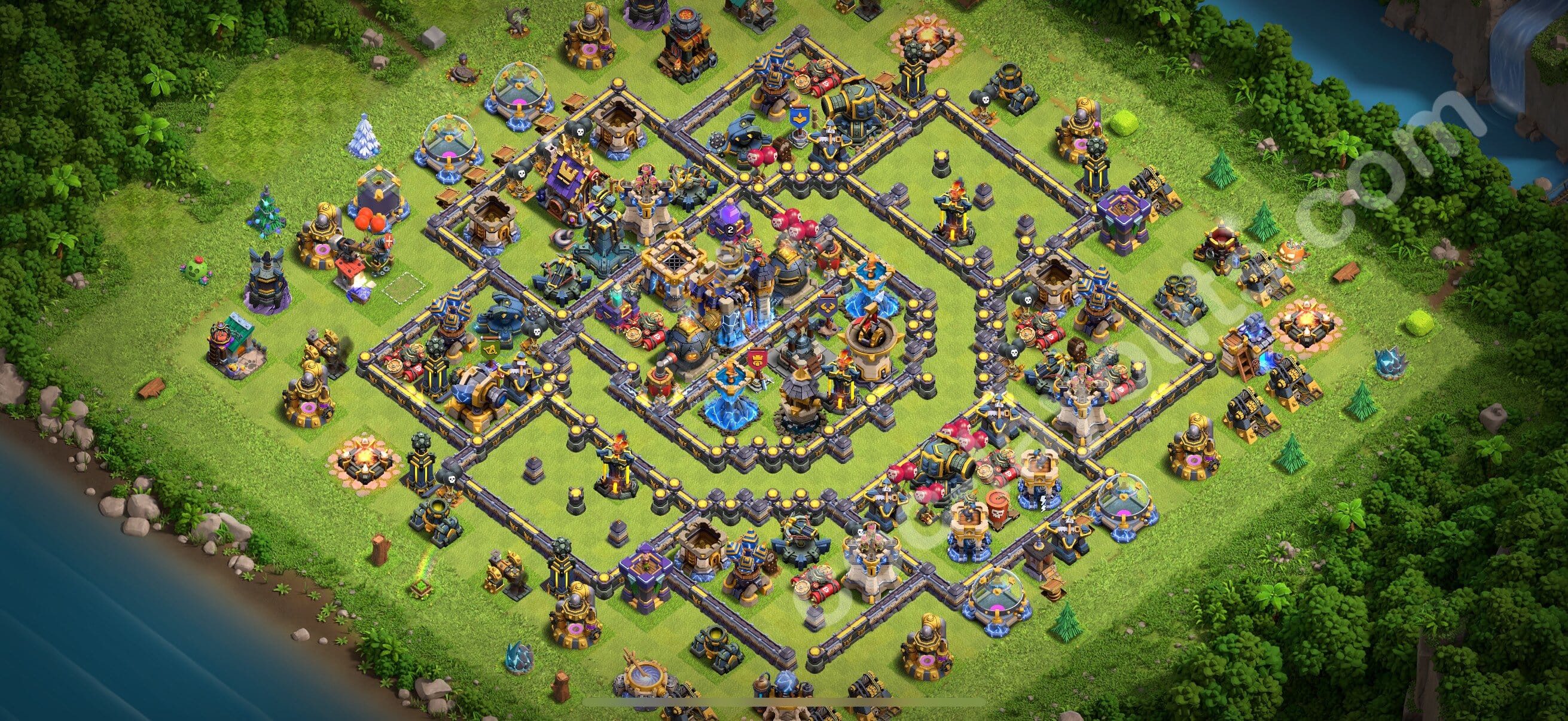 TH18 Trophy Layout 15 - base layout with copy link for Clash of Clans 2026