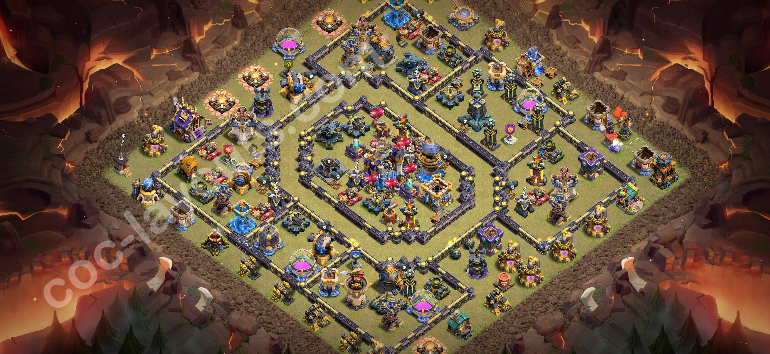 TH18 Trophy Layout 24 - base layout with copy link for Clash of Clans 2026