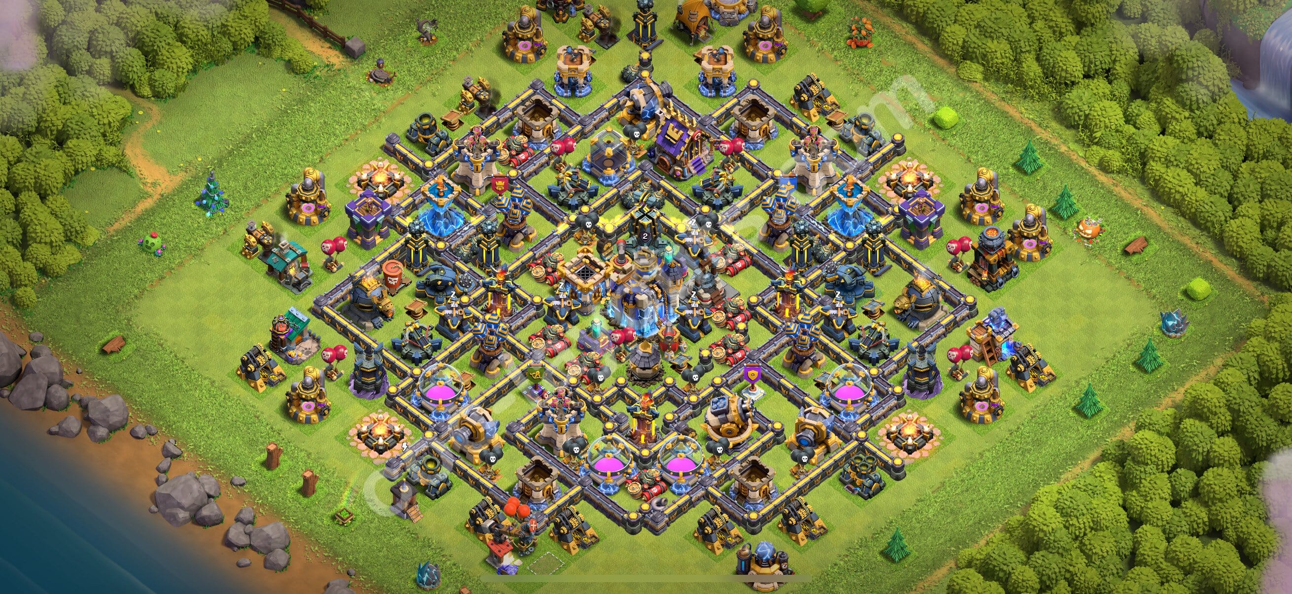 TH18 Trophy Layout 30 - base layout with copy link for Clash of Clans 2026