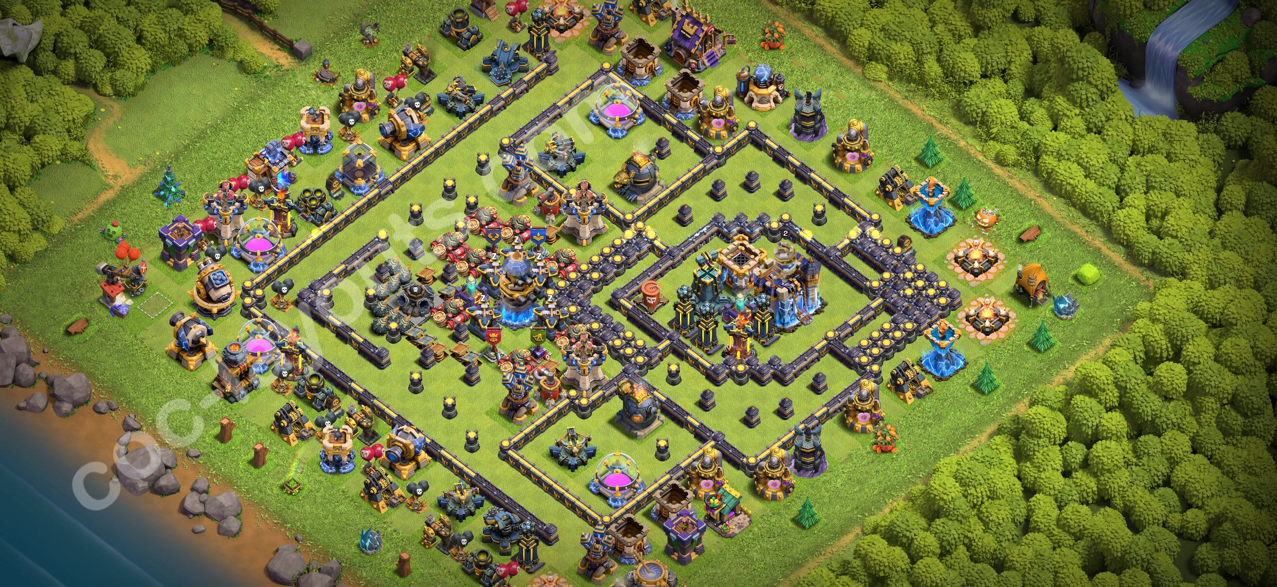 TH18 War Layout 18 - base layout with copy link for Clash of Clans 2026