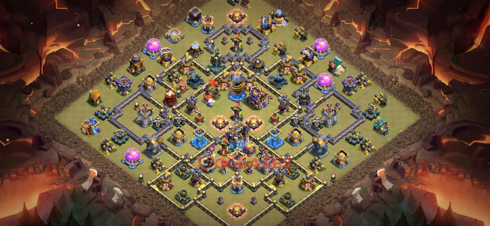 TH18 War Layout 21 - base layout with copy link for Clash of Clans 2026