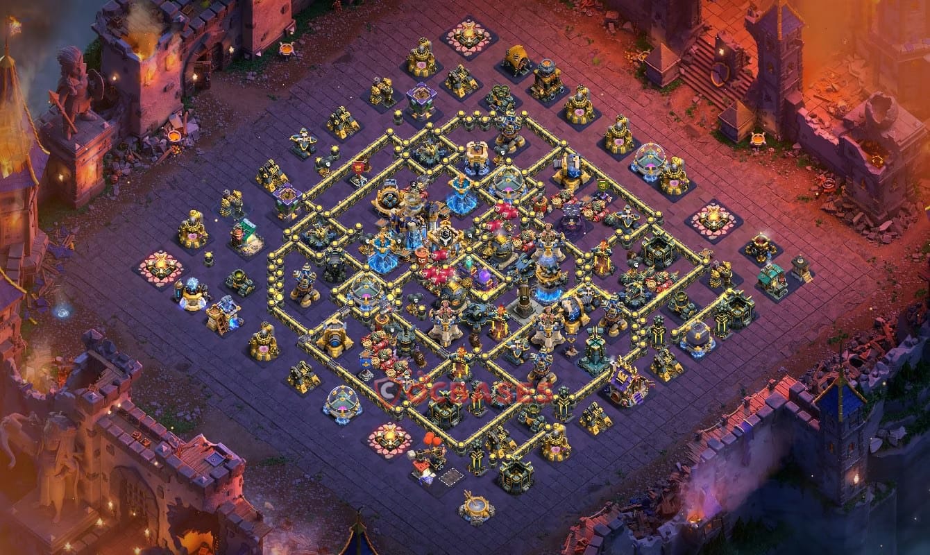 TH18 War Layout 26 - base layout with copy link for Clash of Clans 2026