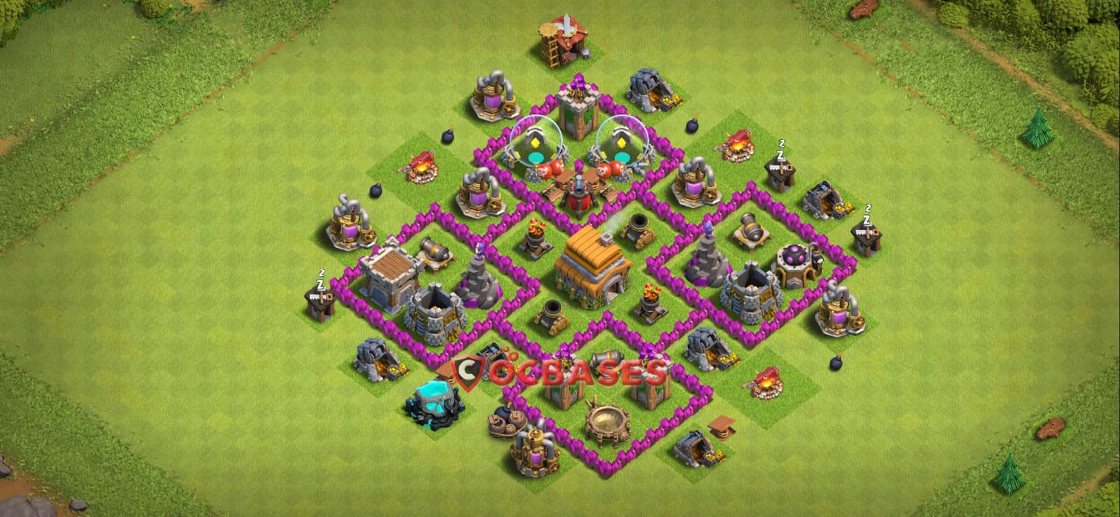 TH6 Farming Layout 26 - hybrid, #anti 2 stars base layout with copy link for Clash of Clans 2026