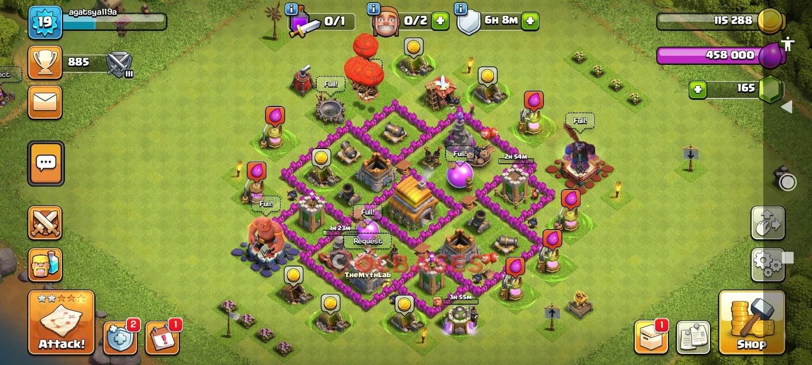 TH6 War Layout 8 - base layout with copy link for Clash of Clans 2026
