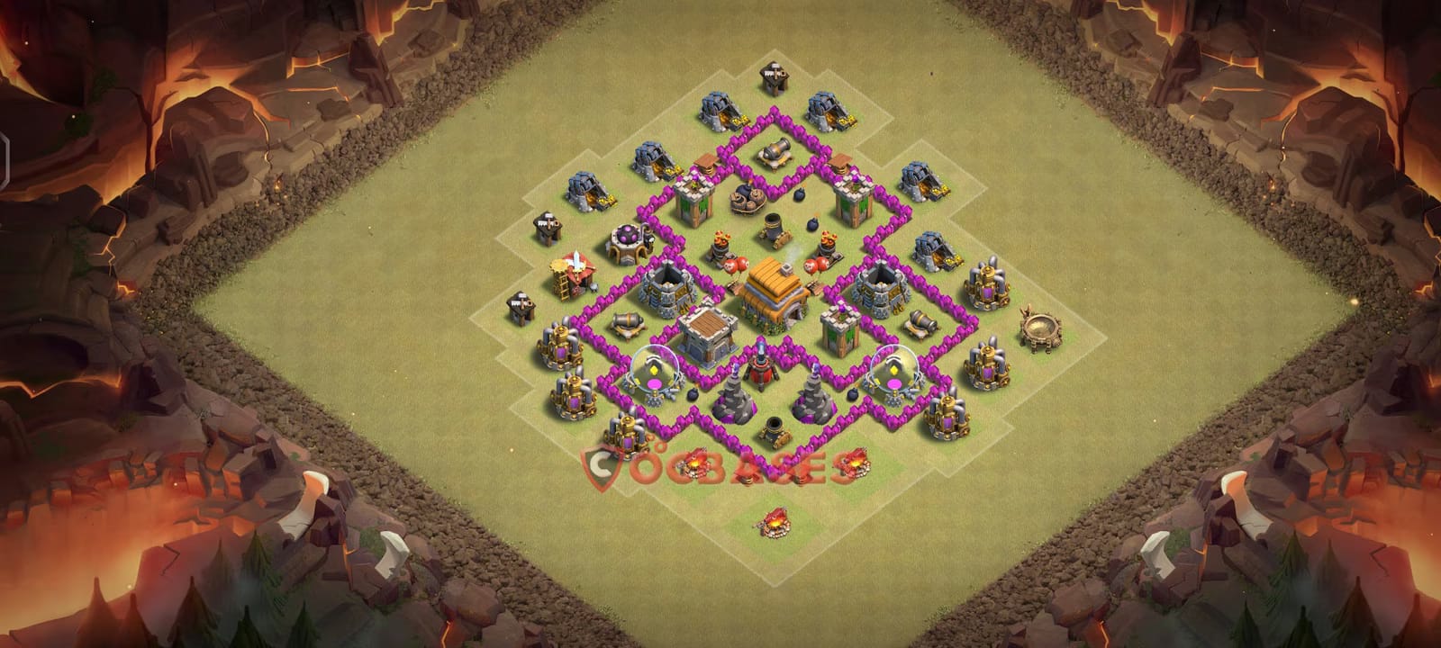 TH6 War Layout 15 - base layout with copy link for Clash of Clans 2026