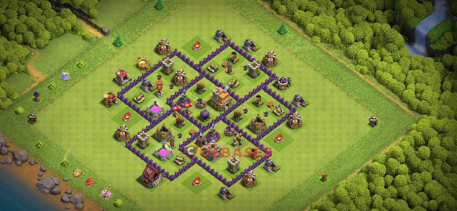 TH7 War Layout 26 - base layout with copy link for Clash of Clans 2026