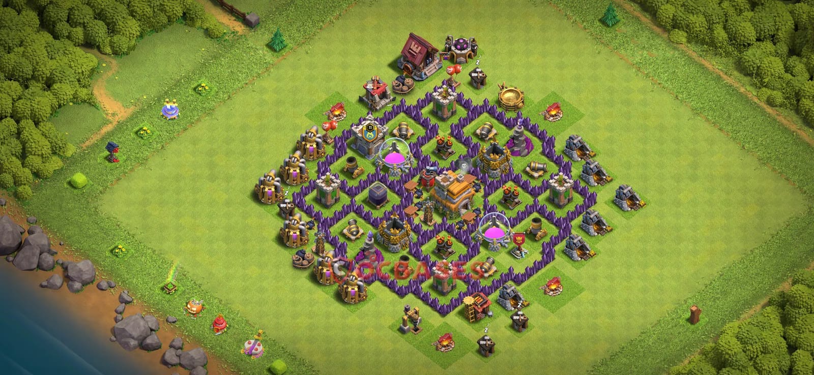 TH7 War Layout 30 - base layout with copy link for Clash of Clans 2026