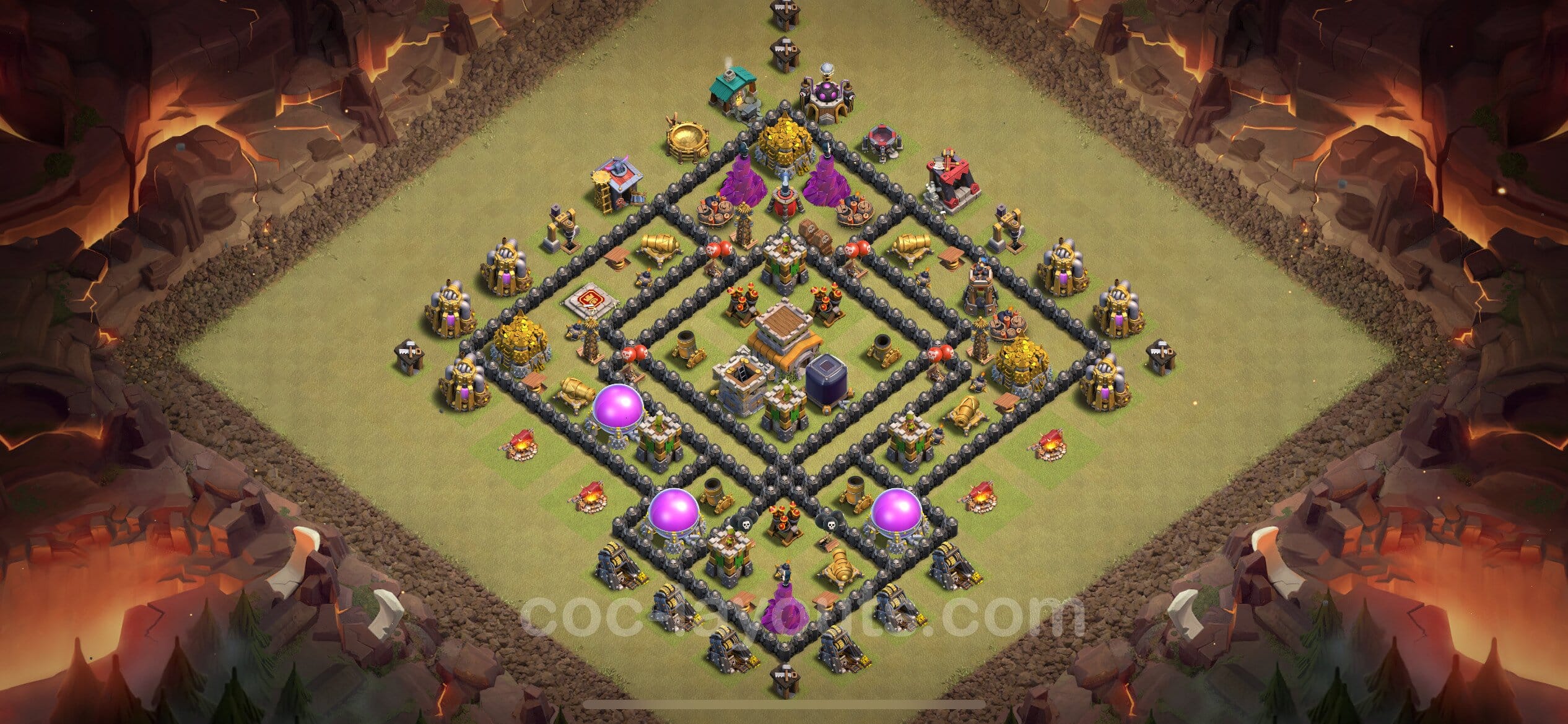 TH8 Trophy Layout 1 - base layout with copy link for Clash of Clans 2026