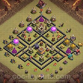 TH8 Trophy Layout 35 - base layout with copy link for Clash of Clans 2026