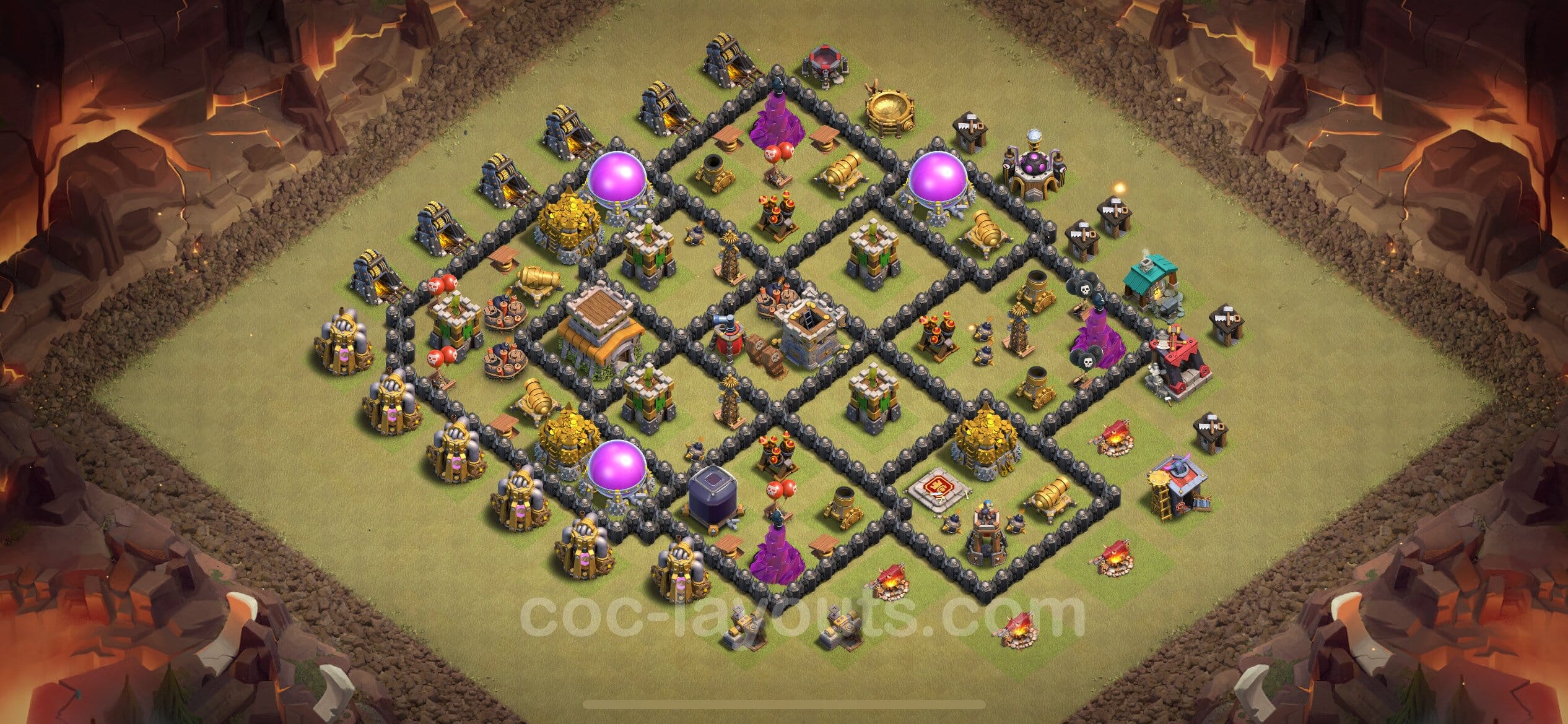 TH8 War Layout 4 - base layout with copy link