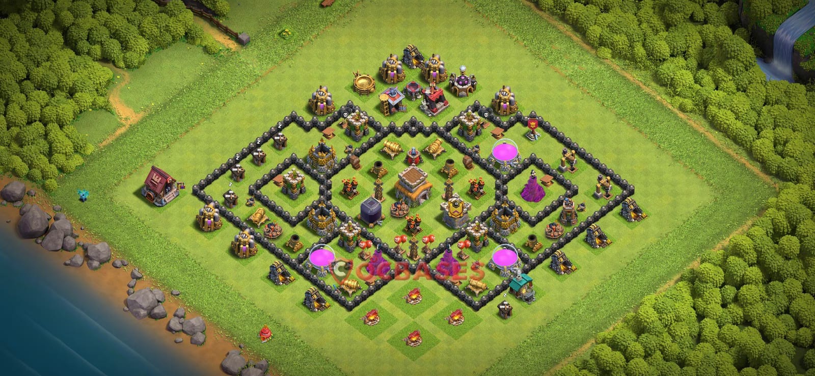 TH8 War Layout 30 - base layout with copy link